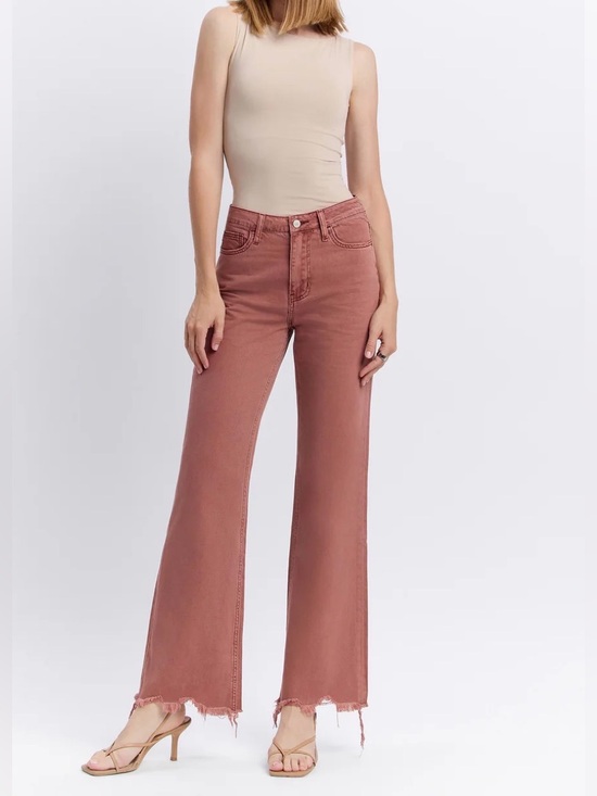 vervet Denim - Vervet Russet - High Rise 90's Vintage Hem Detail Flare Jeans